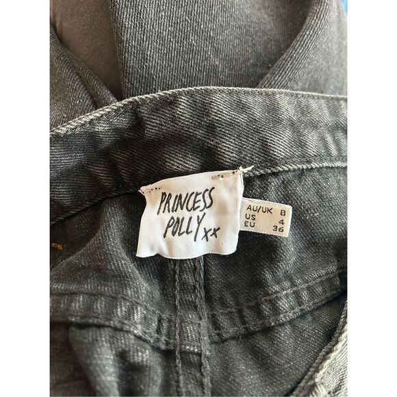 Princess Polly Charcoal Black High Waisted Distressed Mom Jeans Size 4 - Picture 7 of 8